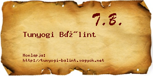 Tunyogi Bálint névjegykártya