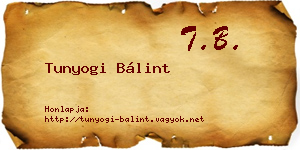 Tunyogi Bálint névjegykártya