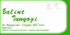 balint tunyogi business card